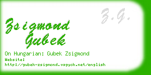 zsigmond gubek business card